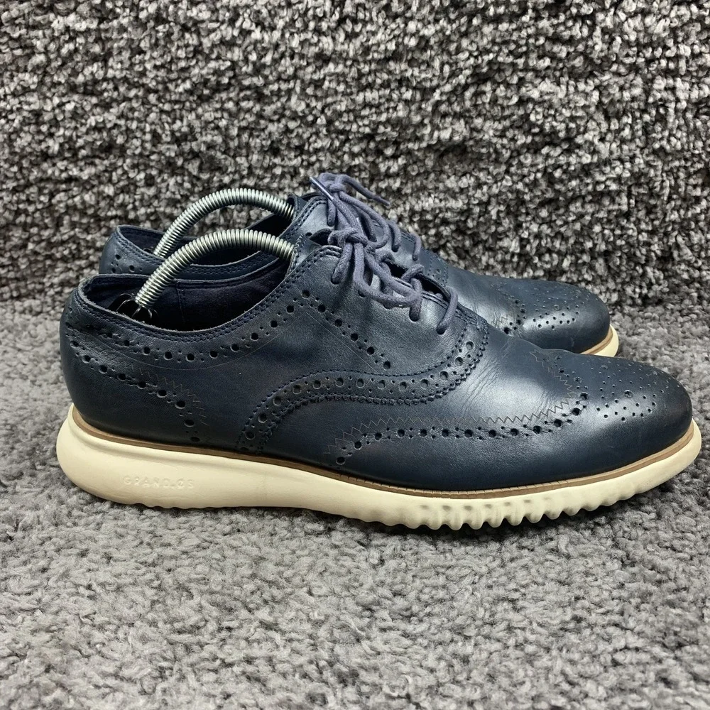 Cole Haan 2.Zerogrand Wing Ox Shoes Men 11 M Navy Leather  Casual